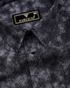 Silycon Black With Gray Printed Cotton Shirt