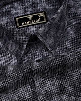 Silycon Black With Gray Printed Cotton Shirt