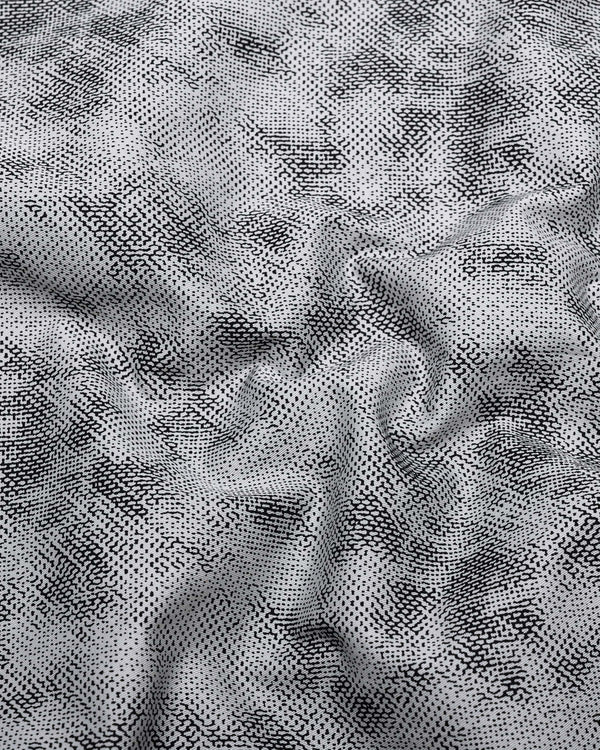 Silycon Gray With Black Printed Cotton Shirt