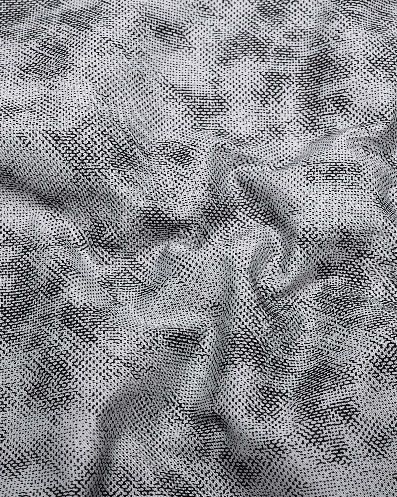Silycon Gray With Black Printed Cotton Shirt