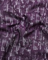 Hampy Purple With White Printed Cotton Shirt