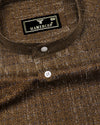 Confer Moss Green With Black Printed Cotton Shirt