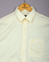 Swifton Light Yellow With White Dobby Formal Cotton Shirt