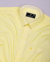Pineapple Yellow Solid Linen Cotton Designer Shirt