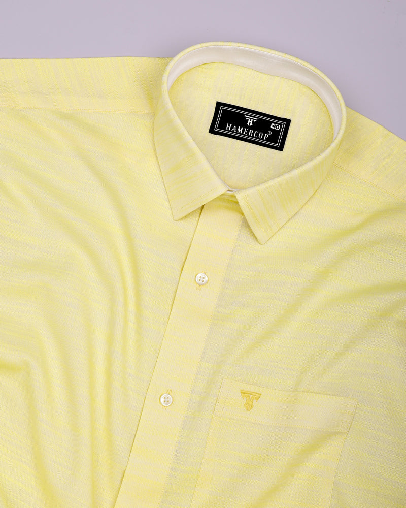 Pineapple Yellow Solid Linen Cotton Designer Shirt