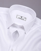 White Python Dobby Texture Solid Cotton Shirt