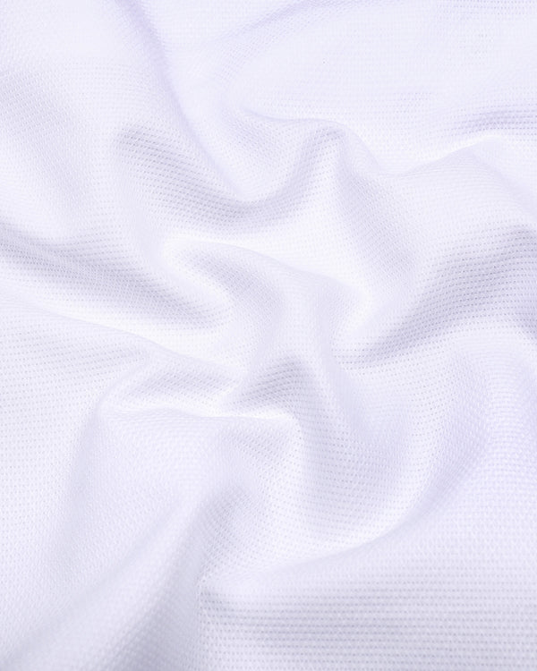 White Python Dobby Texture Solid Cotton Shirt