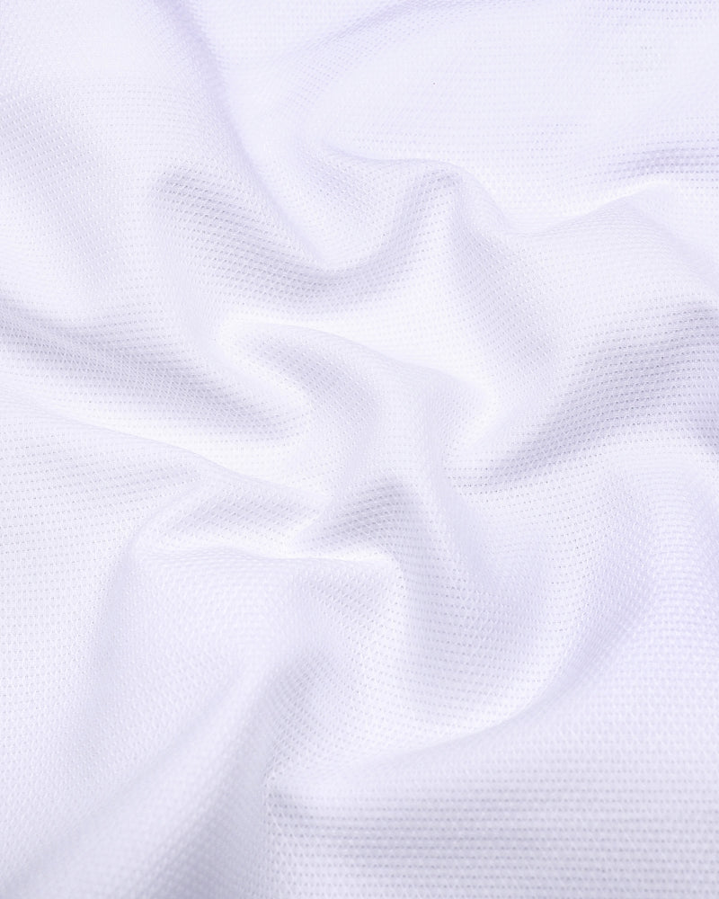 White Python Dobby Texture Solid Cotton Shirt