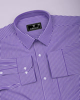 Scamp Purple With White Stripe Formal Cotton Shirt