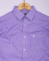 Scamp Purple With White Stripe Formal Cotton Shirt