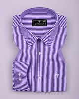 Scamp Purple With White Stripe Formal Cotton Shirt