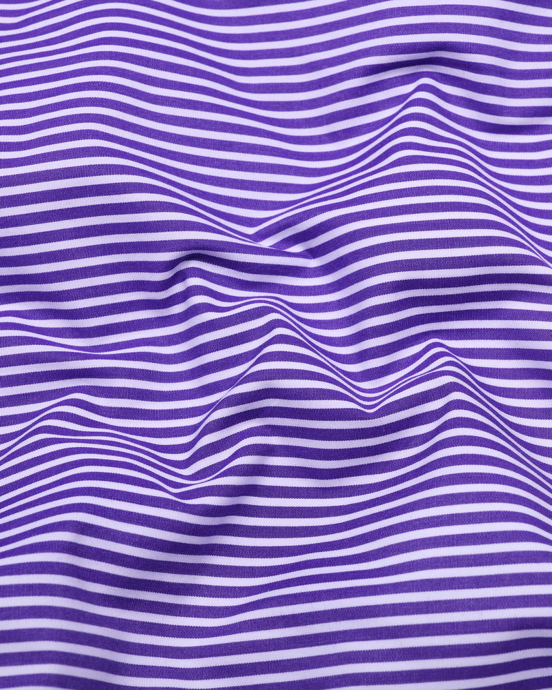 Scamp Purple With White Stripe Formal Cotton Shirt