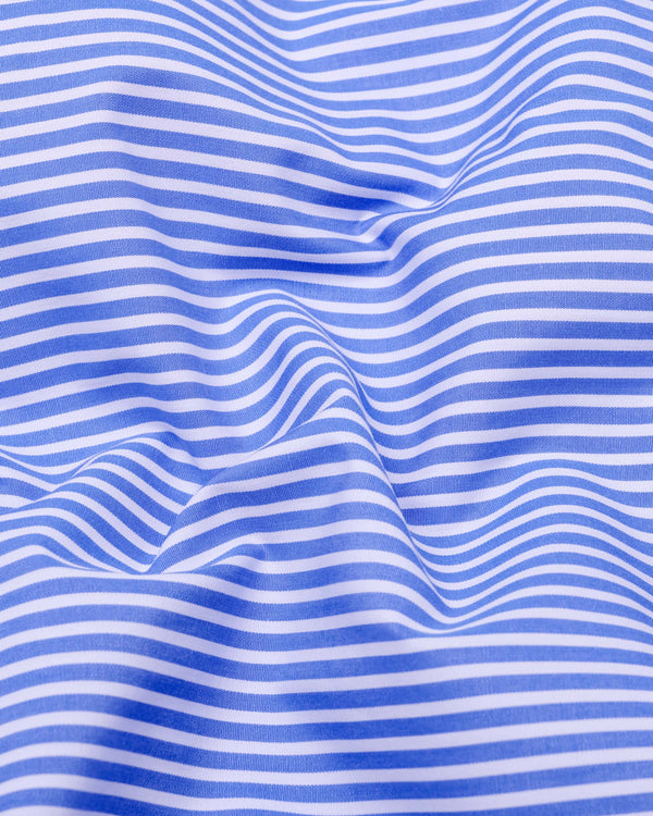 Scamp Blue With White Stripe Formal Cotton Designer Shirt