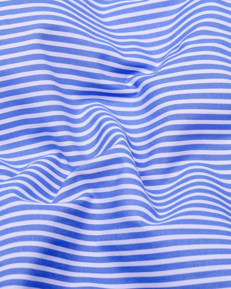 Scamp Blue With White Stripe Formal Cotton Designer Shirt