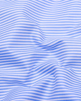 Sulfur Blue With White Stripe Premium Cotton Designer Shirt
