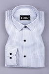 White with grey regency stripe cotton shirt