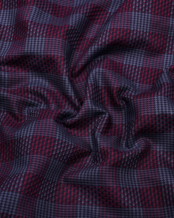 Prime Burgundy Houndstooth Check Premium Giza Shirt