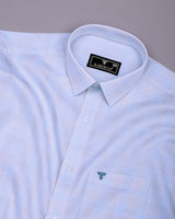 Moxic Blue With White Waffle Check Premium Giza Shirt