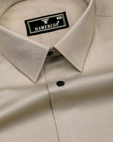 Ivory Cream Soft Cotton Formal Solid Shirt