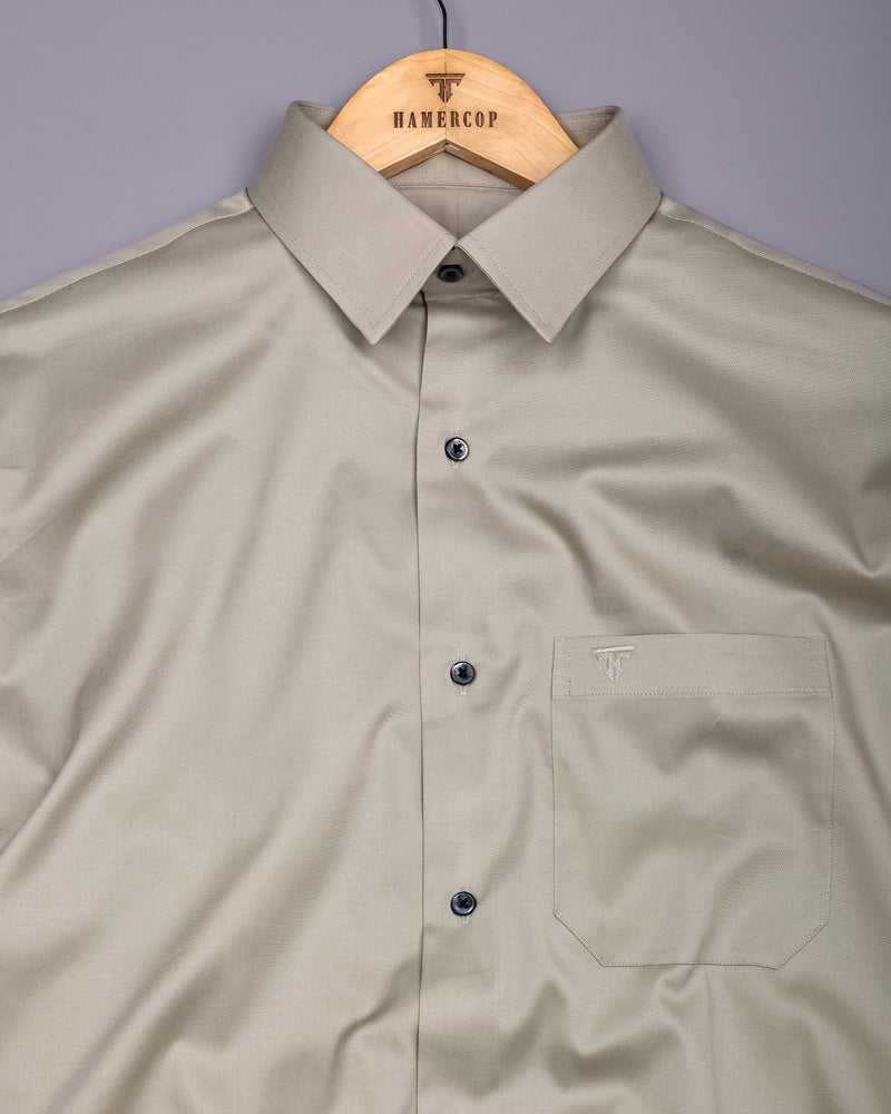 Ivory Cream Soft Cotton Formal Solid Shirt