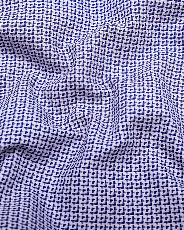 Surf Blue With White Heavy Dobby Designer Cotton Shirt