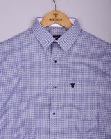 Surf Blue With White Heavy Dobby Designer Cotton Shirt