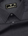 Coal Black With White Texture Premium Cotton Shirt