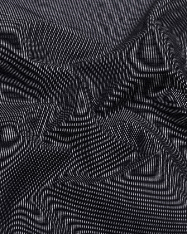 Coal Black With White Texture Premium Cotton Shirt