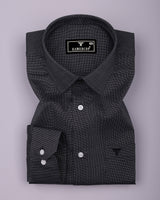 Coal Black With White Texture Premium Cotton Shirt