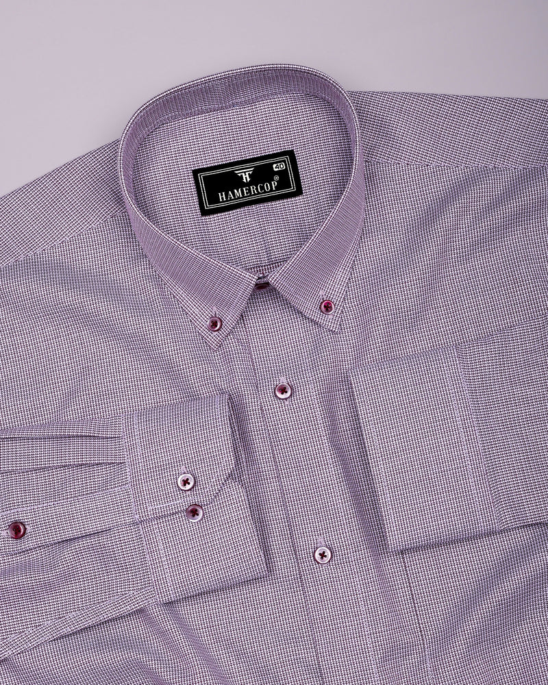 Maroon With White Dobby Premium Giza Shirt