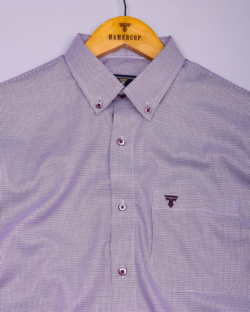 Maroon With White Dobby Premium Giza Shirt