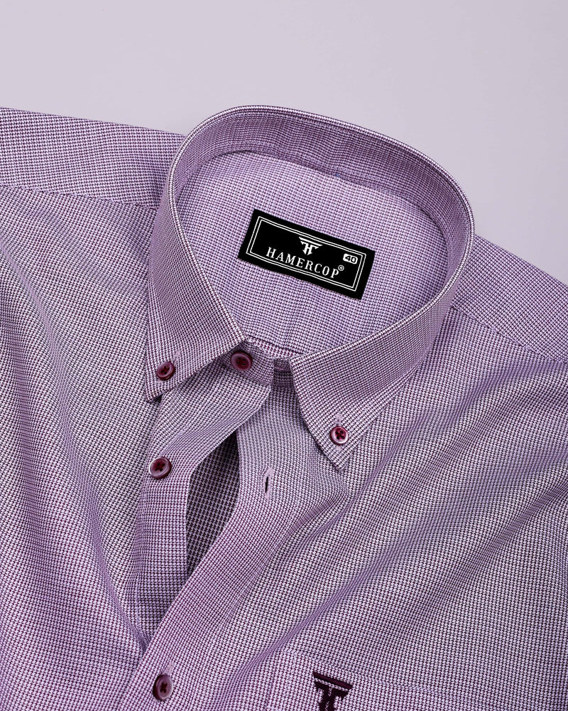 Maroon With White Dobby Premium Giza Shirt