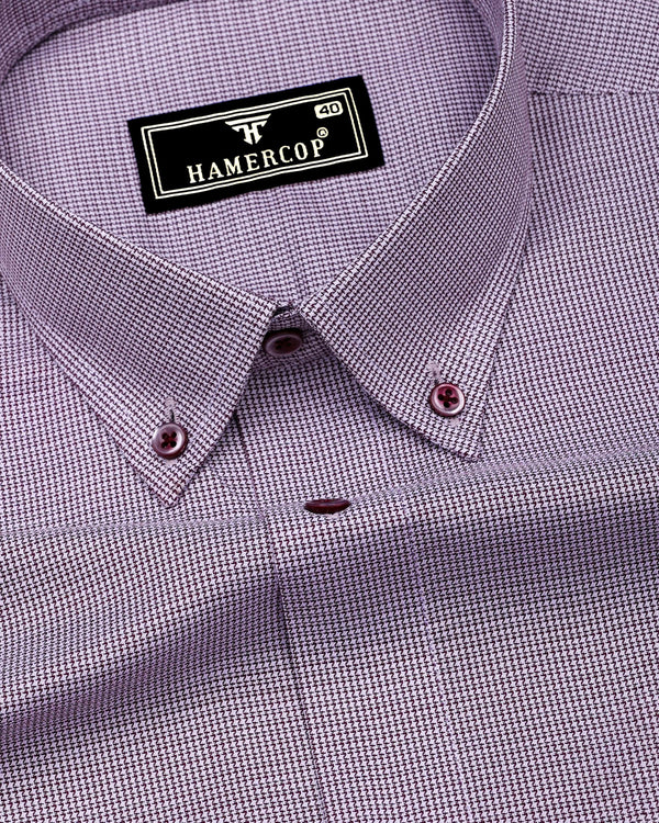 Maroon With White Dobby Premium Giza Shirt