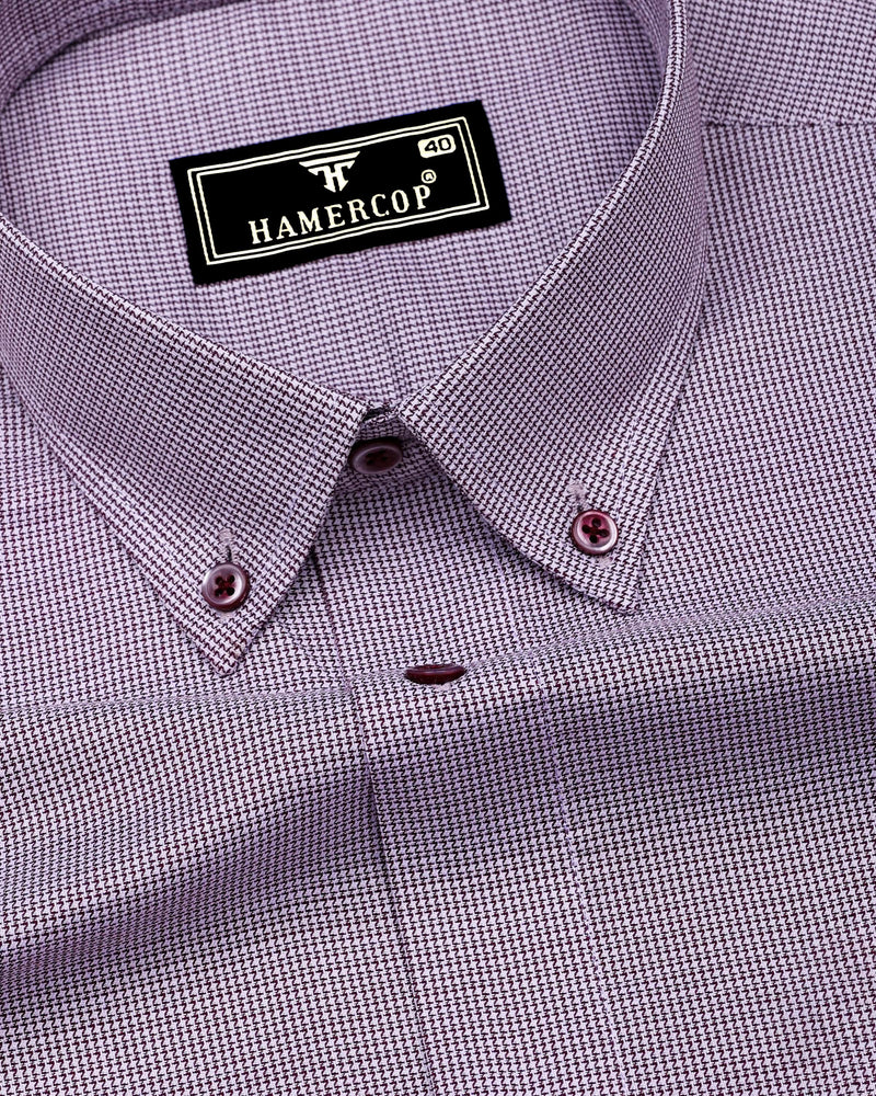 Maroon With White Dobby Premium Giza Shirt