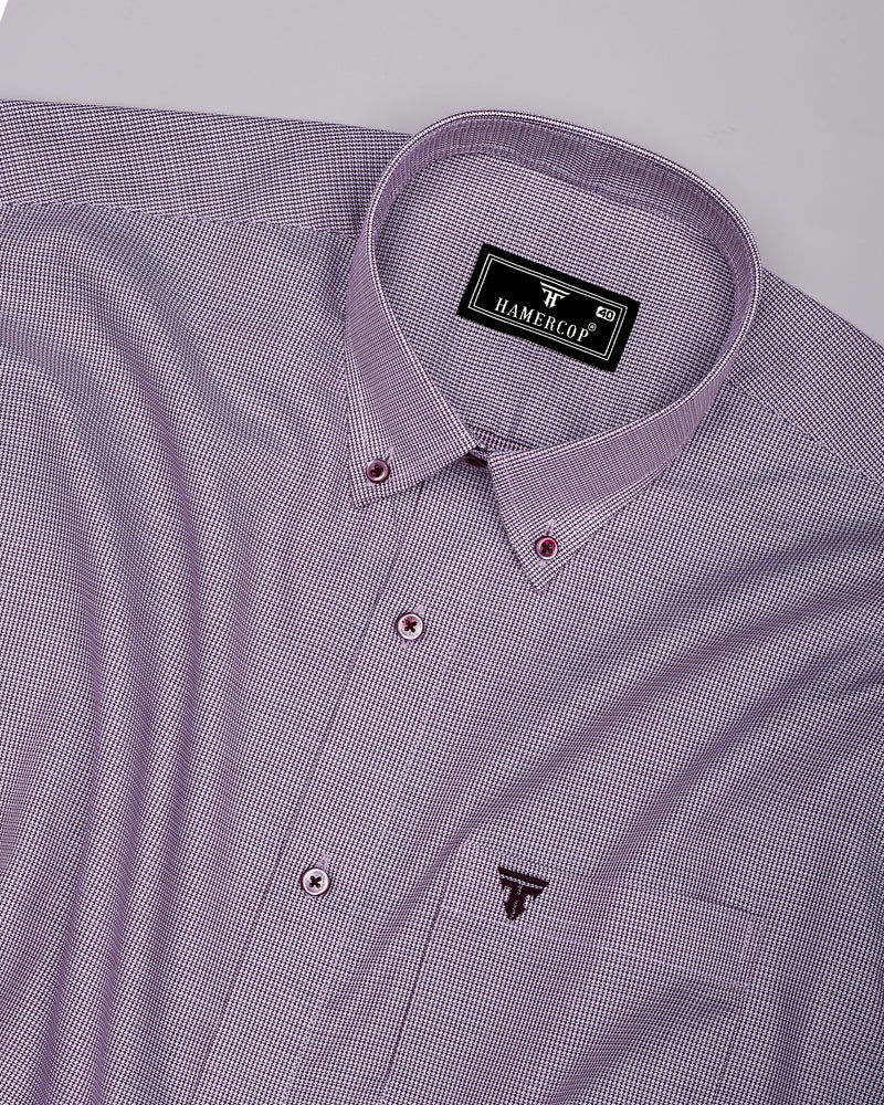 Maroon With White Dobby Premium Giza Shirt