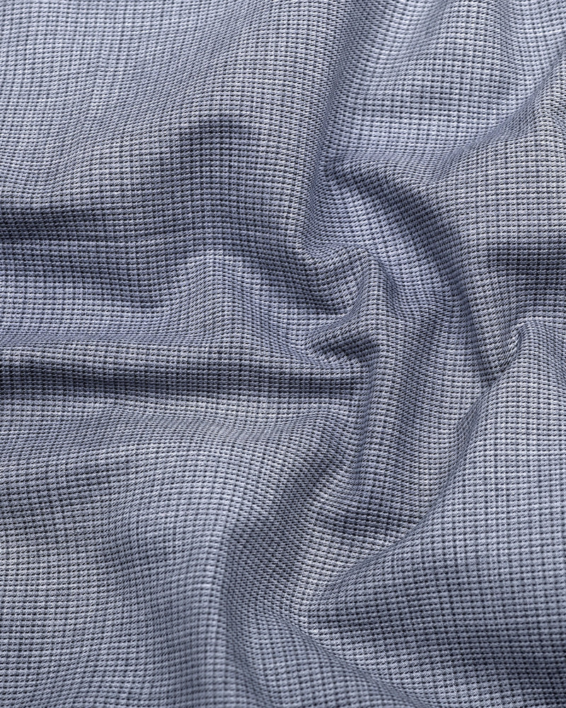 Rhino Gray With Black Micro Check Formal Cotton Shirt