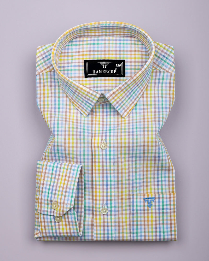 Rainbow Wave Multicolored Check Cotton Shirt