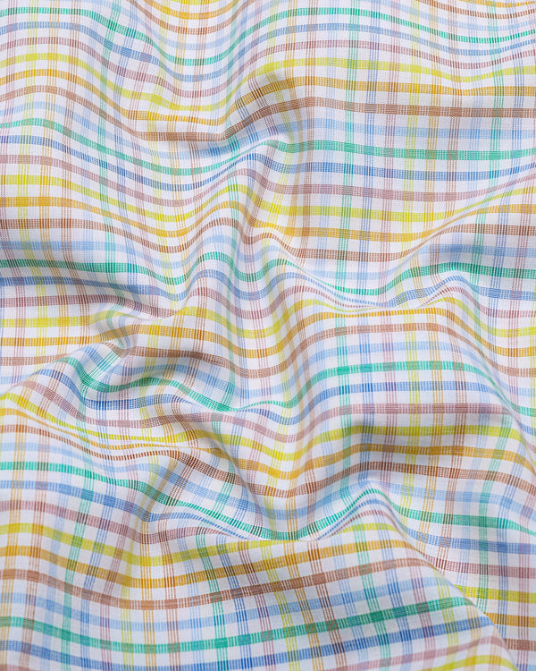 Rainbow Wave Multicolored Check Cotton Shirt