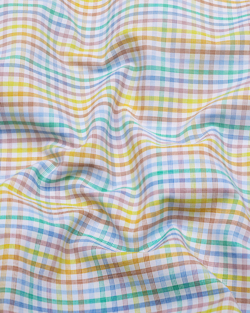 Rainbow Wave Multicolored Check Cotton Shirt