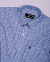Tappa Blue Houndstooth Check Formal Cotton Shirt