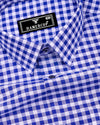 Lazuli Blue With White Check Dobby Cotton Shirt