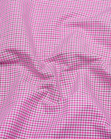 Bubblegum Pink With White Check Cotton Shirt