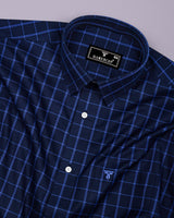 Scala Blue Twill Check Formal Giza Shirt