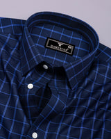 Scala Blue Twill Check Formal Giza Shirt