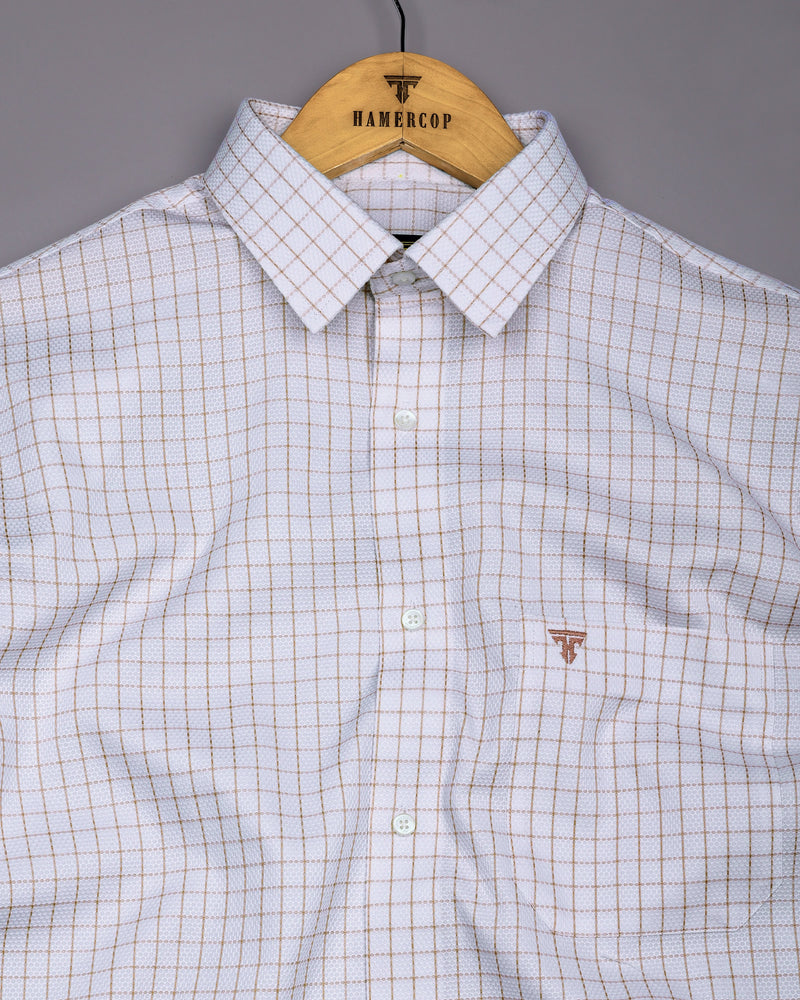 Dusty Pink With White Python Texture Dobby Cotton Shirt