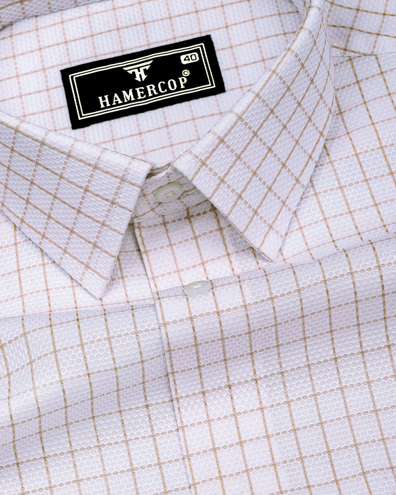 Dusty Pink With White Python Texture Dobby Cotton Shirt