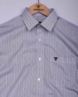 Nikolyn Blue With White Pencil Stripe Formal Cotton Shirt