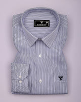 Nikolyn Blue With White Pencil Stripe Formal Cotton Shirt