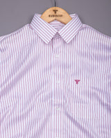 Pink Pin Stripe Formal Cotton White Shirt