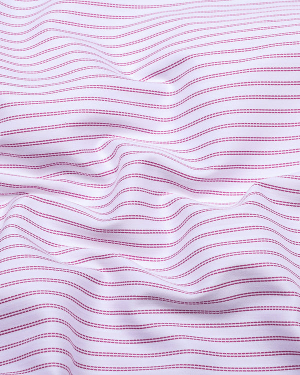 Pink Pin Stripe Formal Cotton White Shirt